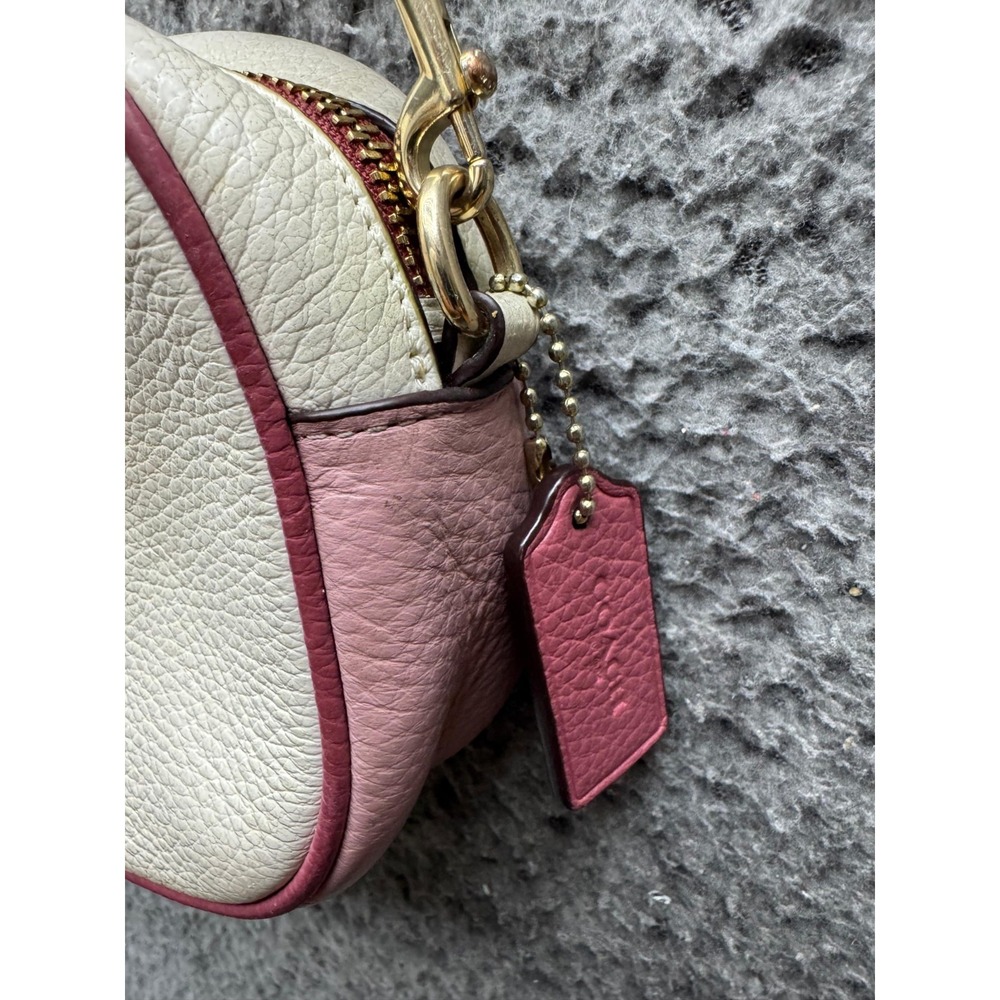 Coach Heart Logo Pebbled Leather Mini Jamie Camera Bag Crossbody Chalk Pink - Picture 10 of 16